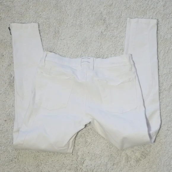 Current/Elliott white zippered ankle cropped skinny jeans sz 27 - Picture 6 of 8